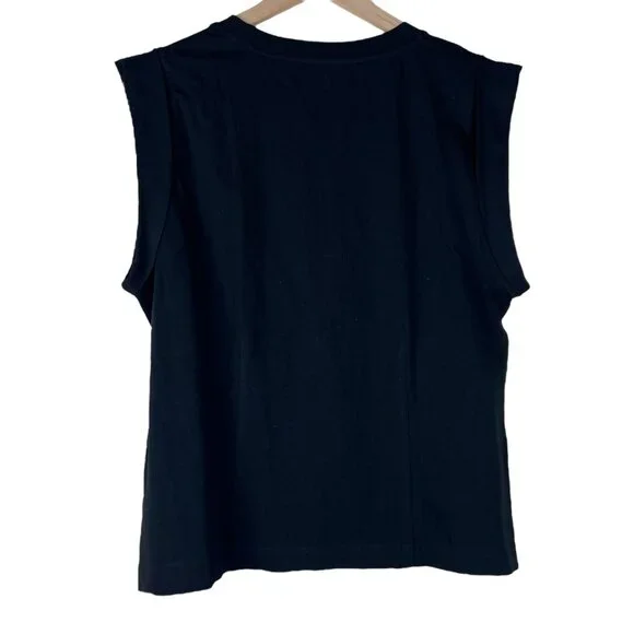 NWT LOFT Black Cap Sleeve Slim Fitted Bodice Muscle Tee - Picture 7 of 7